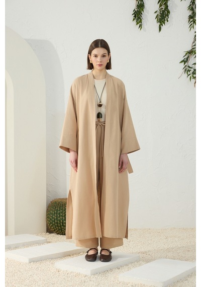 Aker Camel Kuşaklı Rahat Kalıp Sabahlık Camel Camel