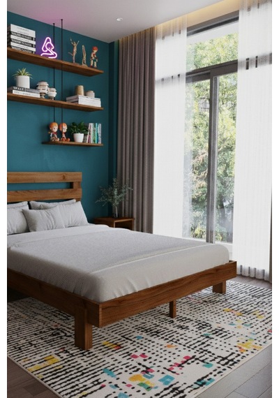 Renazzo Urban New Masif Ahşap Karyola Ceviz 120x200 Ceviz - 120 X 200