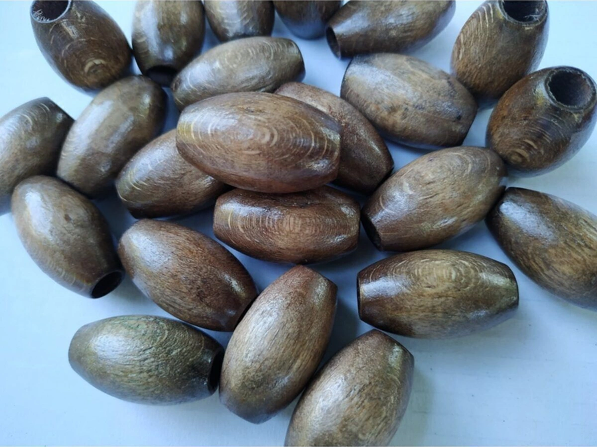 20 Mm Oval Ahşap Boncuk 50 Adet Sütlü Kahve