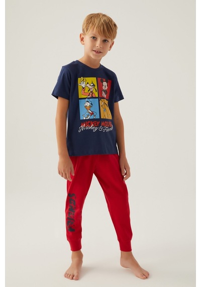Mickey Mouse Friends Koyu İndigo Erkek Çocuk Pijama Takımı 5274-42782 Koyu İndigo
