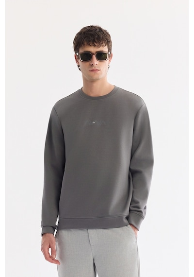 Avva Erkek Antrasit Bisiklet Yaka Pamuklu Kolay Ütülenen Bi-stretch Regular Fit Sweatshirt A61y1205