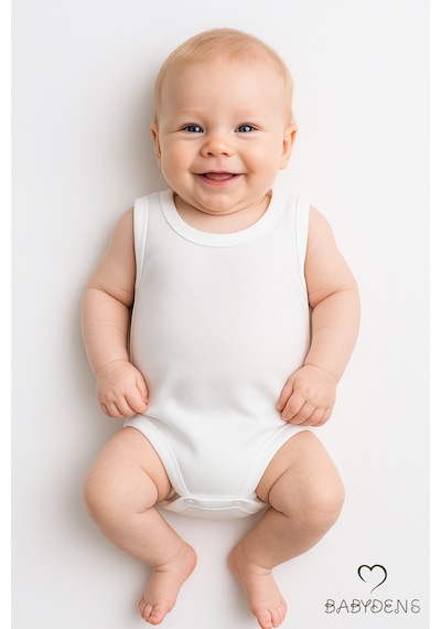 Babyden's 3'lü %100 Pamuklu Beyaz Kolsuz Bebek Body Seti Unisex Bebek İçin Yazlık Zıbın Takımı Beyaz