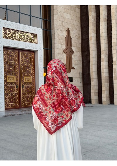 Qalortex Scarf Pamuklu Piraye Desen Eşarp-nar