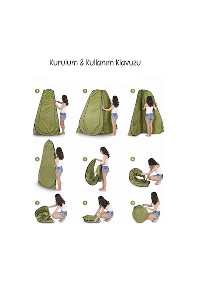 Efsane Kamp - Büyük Duş Wc Soyunma Çadırı - Otomatik - 150x150x19 Siyah