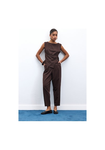 Sateen Lena Havuç Pantolon - Kahve-136960 Kahve