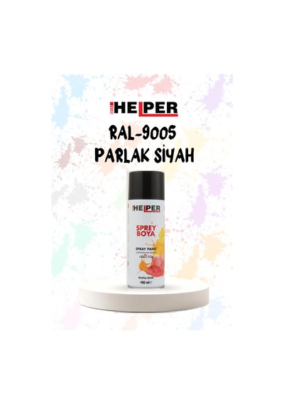 Helper Ral 9005 Parlak Siyah Akrilik Sprey Boya 400 Ml