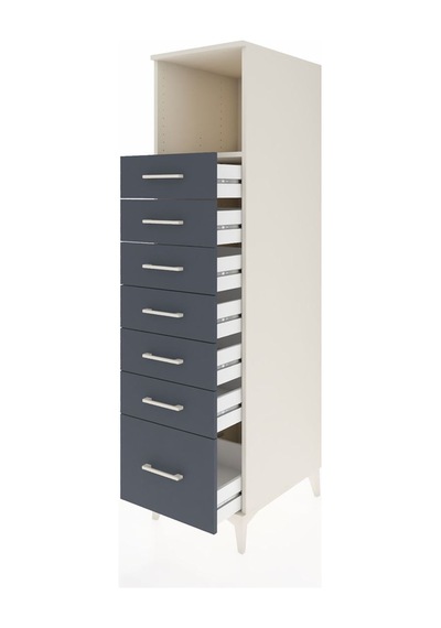 Kronos Dolap Tek Raflı 7 Çekmeceli 44x59x182 Aytaşı-antrasit Aytaşı