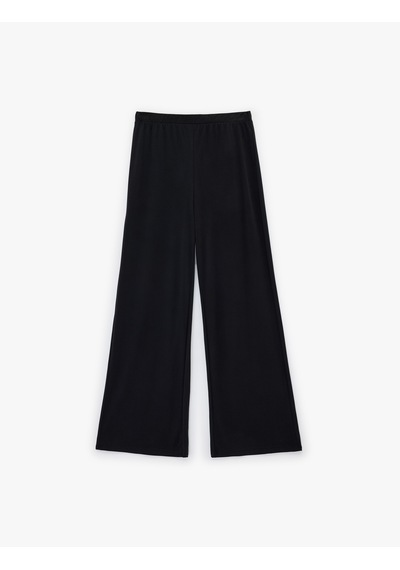 Koton Beli Lastikli Modal Karışımlı Bol Paça Pijama Altı Siyah 6slk40052mk Siyah