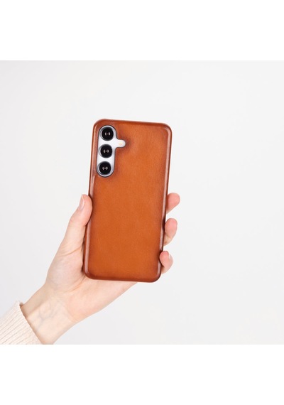 Samsung Galaxy S25 Plus Uyumlu, Hakiki Deri, El Yapımı Arka Kapak, Gölgeli Taba Taba