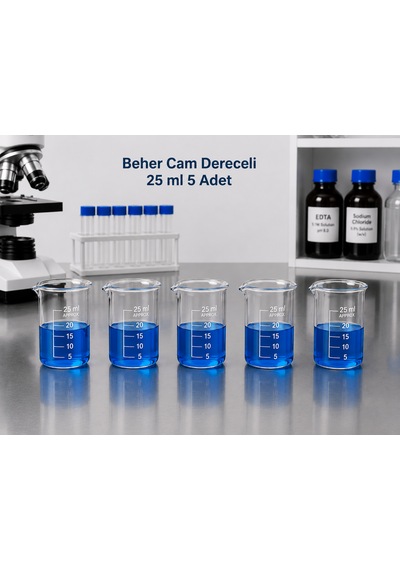 Beher Cam Dereceli 25 Ml 5 Adet