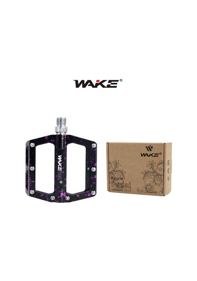 Wake Alüminyum Rulmanlı Siyah / Mor Kamuflaj Desenli Pedal