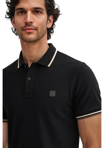 Arma Ar-ma Erkek Polo Yaka Tişört Baskisiz Basic Örme Kumaş Regular Fit %100 Pamuk 30/1 Çift Toplama Penye Pike Y31374356802 Siyah-s1