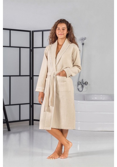 Unisex Soho Pike Bornoz - Bej
