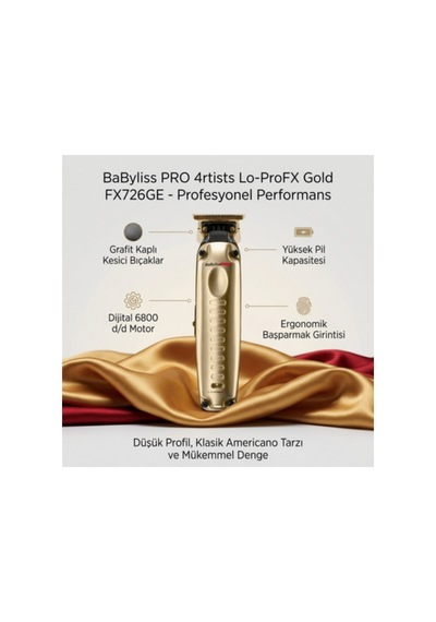 Babyliss Pro 4rtists Lo-profx Şarjlı Saç Kesme Makinesi Gold Fx726ge