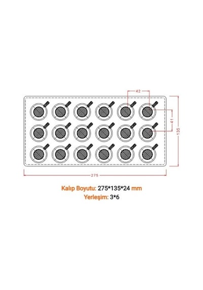 Hobs Pasta Madlen Kod 11 Fincan Şekilli Çikolata Kalıbı Diğer