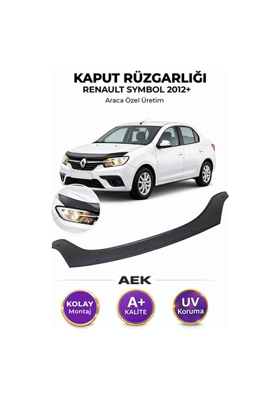 Renault Symbol 2013+ Araca Özel Üretim "4mm" Kaput Rüzgarlığı A+