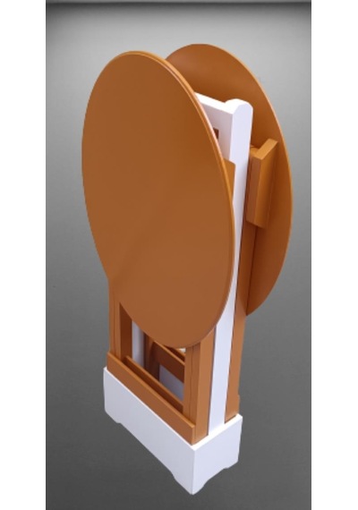 Çanta Zigon Sehpa Oval Model İkili Takım Ahşap Mdf Hardal Renk Uyumu El Yapımı