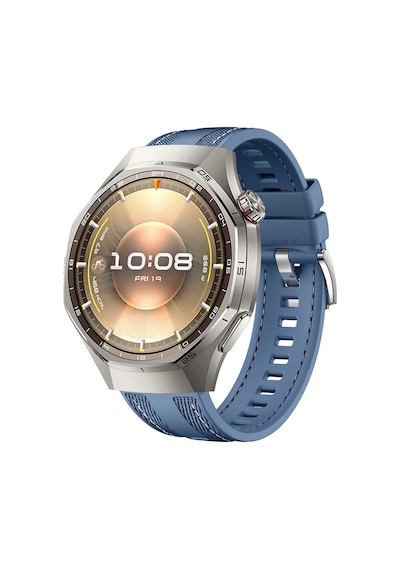 Sneezy Huawei Watch Gt6 Pro 46mm İle Uyumlu Metal Tokalı Dikiş Detaylı Şık Dokuma Silikon Kordon