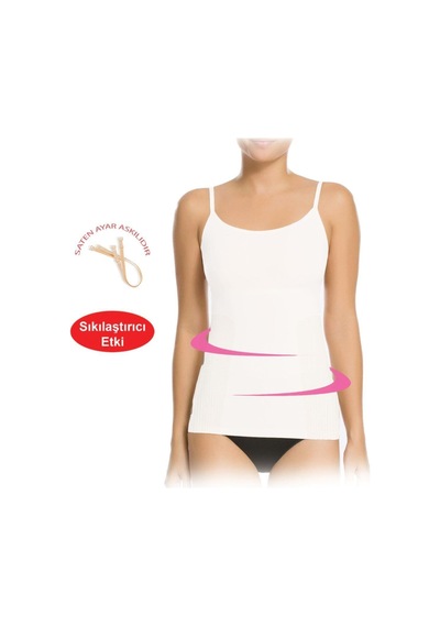 Bonbonetti Chocolate Baby & Kids Ip Askılı Sıkılaştırıcı Dikişsiz Atlet Korse Beyaz