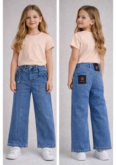Noble Kids Kız Çocuk Denim Pantolon Mavi