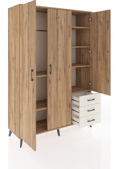 Hyperion Dolap 6 Raflı 3 Çekmeceli Tek Askılı 132x44x195 Çam-... Çam Hyperion Dolap 6 Raflı 3 Çekmeceli Tek Askılı 132x44x195 Çam-... Çam