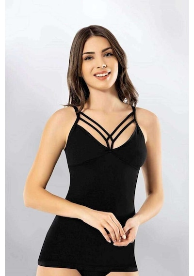 Kota Kadın İp Askılı Modelli Beyaz Atlet 6351 Çok Renkli