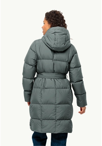 Jack Wolfskin Frozen Lake Coat Kadın Mont-1206132 Slate Green/olive Night/black Taş