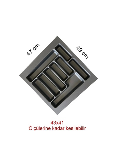 Kesilebilir Çekmece İçi 47x49 Kaşıklık Ve Kepçelik Set Gri