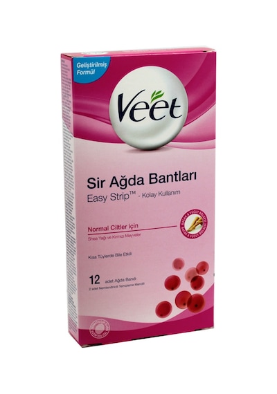 Veet Normal Ciltler için Bacak ve Vücut Bölgesi Sir Ağda Bantları 12'li