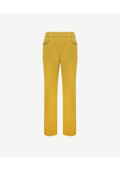 Yargıcı Cep Detaylı Dar Kalıp Pantolon 25ykpn3084x 029 Sarı