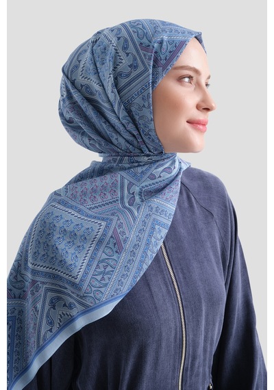 Armine Elegance Pamuk - İpek Şal As464 Mavi