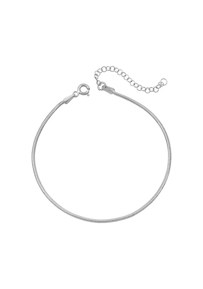 Yılan Model Bileklik Unisex 1,2 Mm Ince Yuvarlak Gümüş Zincir Bileklik