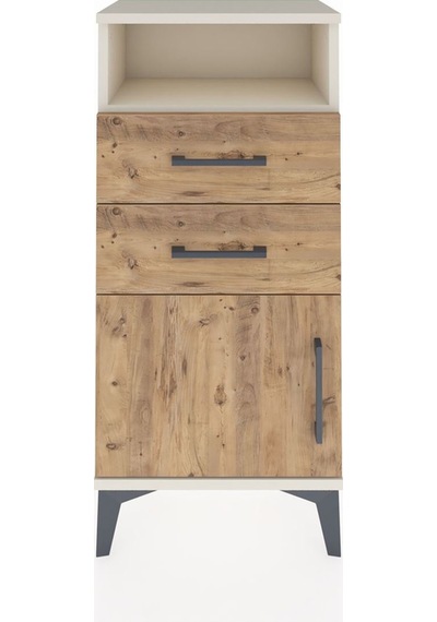 Arges Komodin Tek Raflı 2 Çekmeceli Tek Kapaklı 44x30x96 Aytaşı-çam Aytası