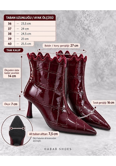 Dabab Shoes Carmen Kadın Bordo Kroko Rugan Sivri Burun Fermuarlı Sıcak Astarlı 7 Cm İnce Topuklu Bot Bootie Dabab Shoes Carmen Kadın Bordo Kroko Rugan Sivri Burun Fermuarlı Sıcak Astarlı 7 Cm İnce Topuklu Bot Bootie