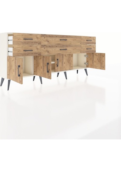 Arges Konsol 2 Raflı 6 Çekmeceli 4 Kapaklı 176x30x83 Aytaşı-çam/çam Çam/çam Arges Konsol 2 Raflı 6 Çekmeceli 4 Kapaklı 176x30x83 Aytaşı-çam/çam Çam/çam