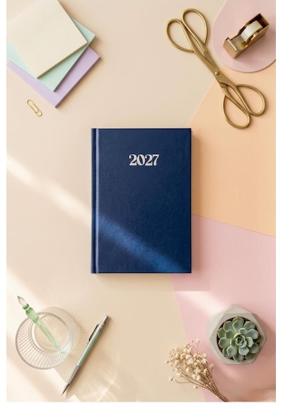 Lizy 2027 Günlük Planlayıcı Ajanda 14x20 Cm Ciltbezi Sert Kapak Lacivert