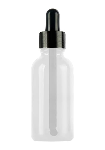 Afracam 50 Ml Metal Kapaklı Damlalık Dropper Şişesi Serum 50 Cc Cam Şişe 6 Adet Siyah Kapak, Şeffaf