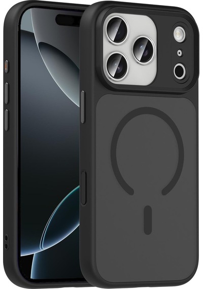 Apple Uyumlu iPhone 17 Pro Max Magsafe Özellikli Sert Fall Telefon Kılıfı Siyah