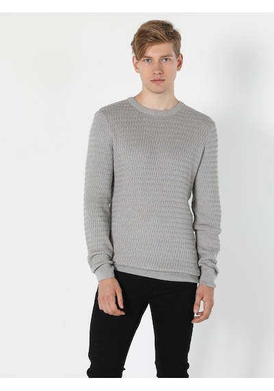 Colin's Slim Fit Gri Melanj Erkek Kazak CL1056031_Q1.V1_MGA
