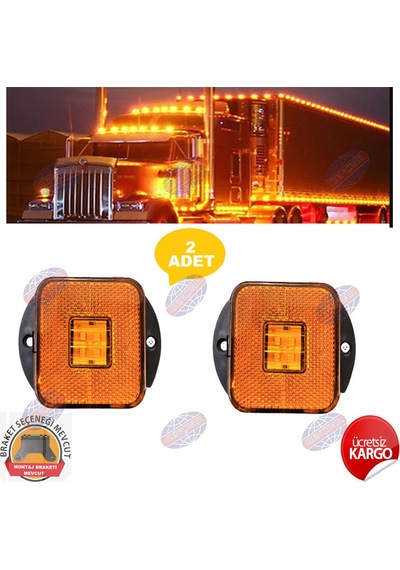 Kamyon Tır Dorse Otobüs Yan Marker Lamba 2 Adet Sarı 24V
