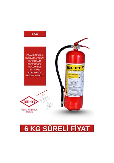 6 Kg Foam Köpüklü Ruhsata Uygun 4 Yıl Tarih Süreli Yangın Söndürücü