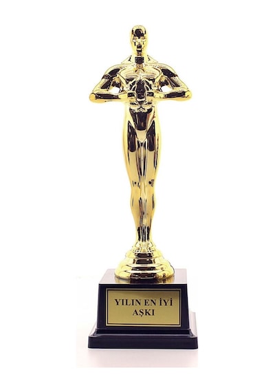 Yılın En İyi Aşkı Oscarı Ödülü Eşe Sevgiliye Anneye Babaya Hediye Büyük Boy Gold