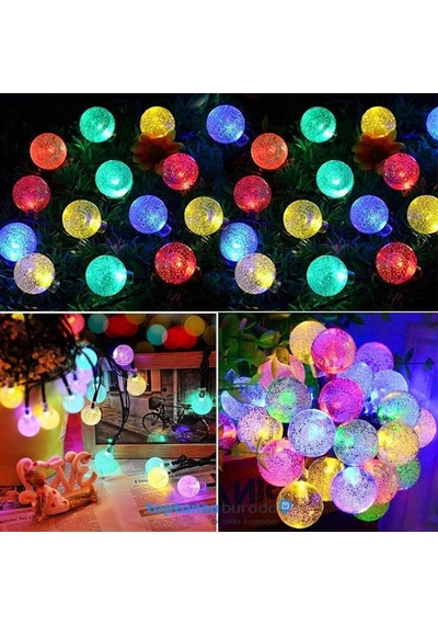 Technosmart 50 Ledli Rgb Işık 8 Modlu Solar Kristal Top Bahçe Aydınlatma Dekorasyon Güneş Enerjili Diğer