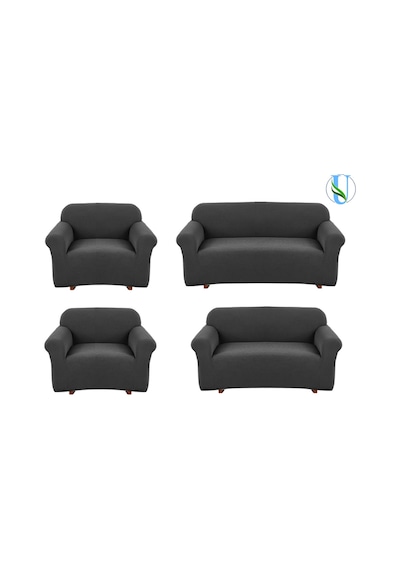 Uy Style Likrali Koltuk, Kanepe, Çekyat Örtüsü Lastikli, Pitikare Desen 3+2+1+1 Takım Antrasit - 625061797 Antrasit