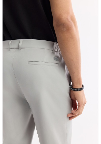 Avva Erkek Açık Gri Beli Lastikli Bi-stretch Teknik Kumaş Slim Fit Pantolon A51y3077