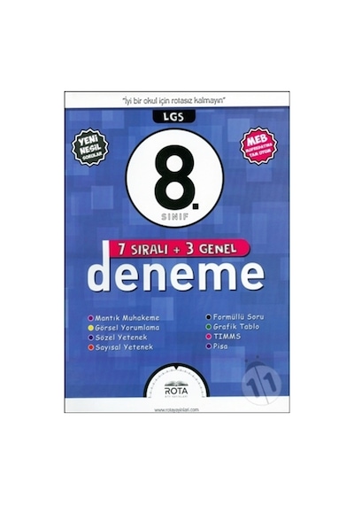 RTY Rota Yayınları LGS 10 Sıralı ve Genel Deneme