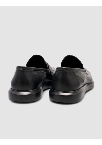 Cabani Hakiki Deri Erkek Siyah Loafer Siyah