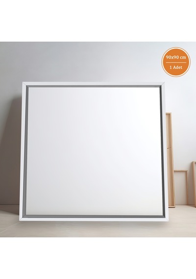 Beyaz Çerçeveli Tuval 90 x 90 CM Kare Profesyonel %100 Pamuk Boş Tablo