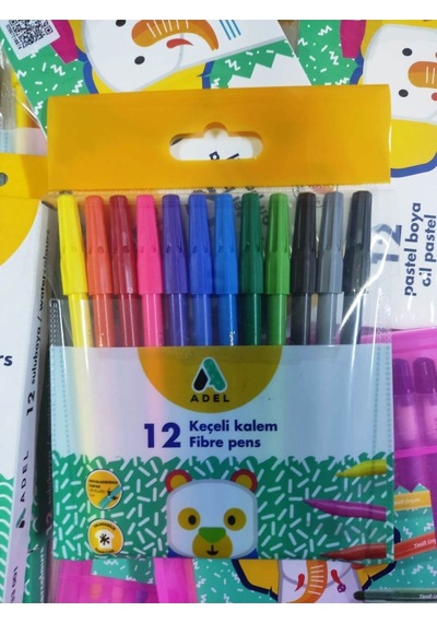 4 X 12 Renk Boyama Seti 12 Li Kuru Sulu Pastel Keçeli Boya Seti