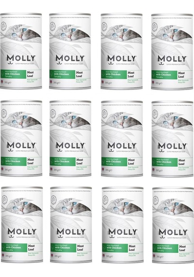 Molly Steril Tavuklu Pate Ezme Kısır Kedi Konservesi 395 G X 12 Adet